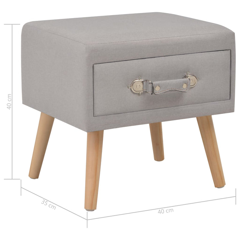 vidaXL Bedside Cabinet Dark Grey 40x35x40 cm Fabric