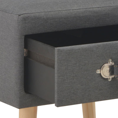 vidaXL Bedside Cabinet Dark Grey 40x35x40 cm Fabric