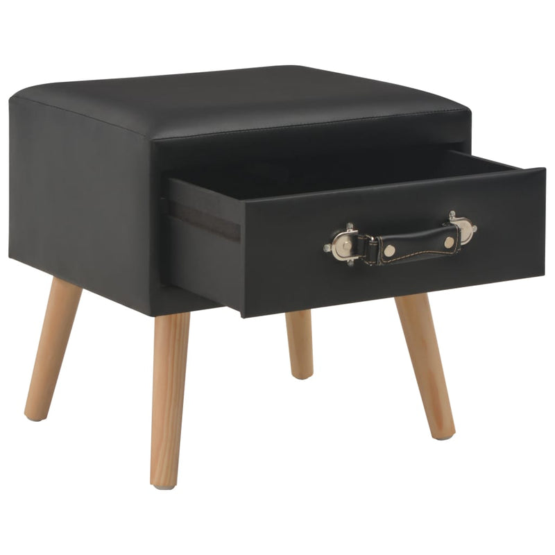 vidaXL Bedside Cabinet Black 40x35x40 cm Faux Leather