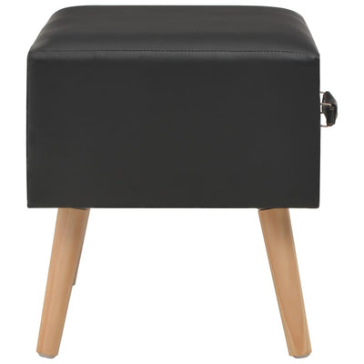 vidaXL Bedside Cabinet Black 40x35x40 cm Faux Leather