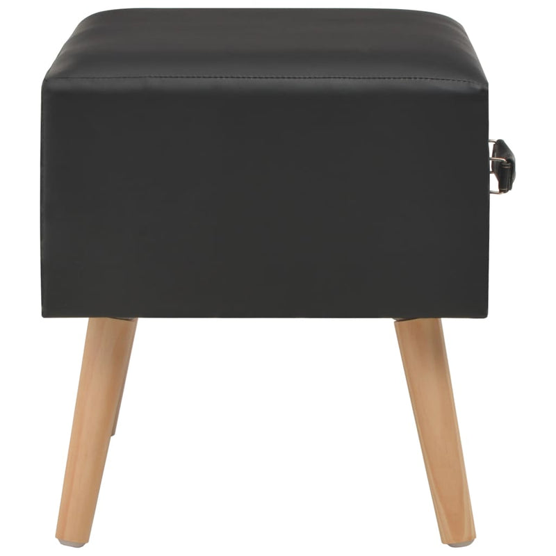 vidaXL Bedside Cabinet Black 40x35x40 cm Faux Leather