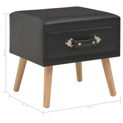 vidaXL Bedside Cabinet Black 40x35x40 cm Faux Leather