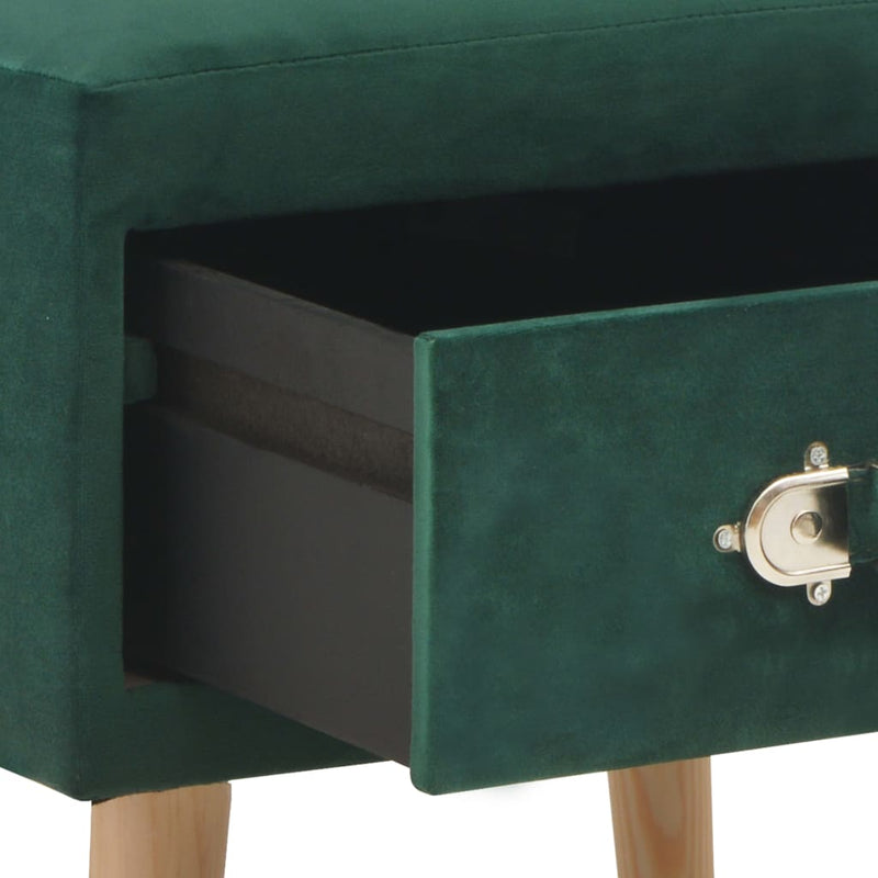 vidaXL Bedside Cabinet Green 40x35x40 cm Velvet