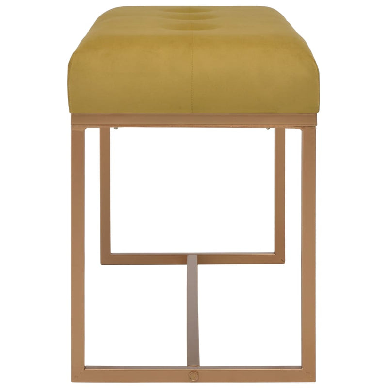 vidaXL Bench 80 cm Mustard Velvet