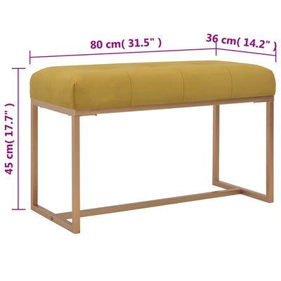 vidaXL Bench 80 cm Mustard Velvet