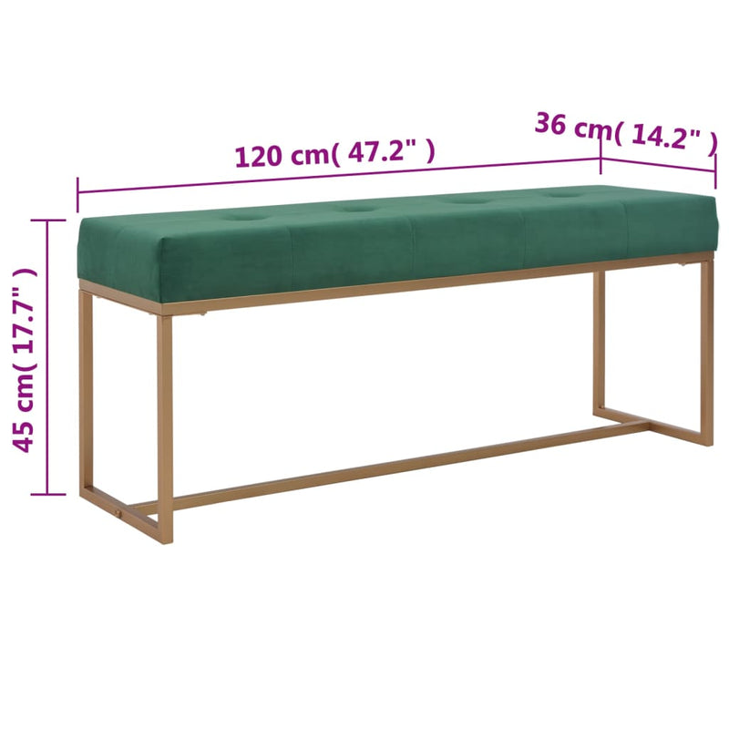 vidaXL Bench 80 cm Green Velvet