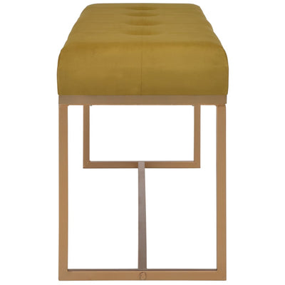 vidaXL Bench 80 cm Mustard Velvet