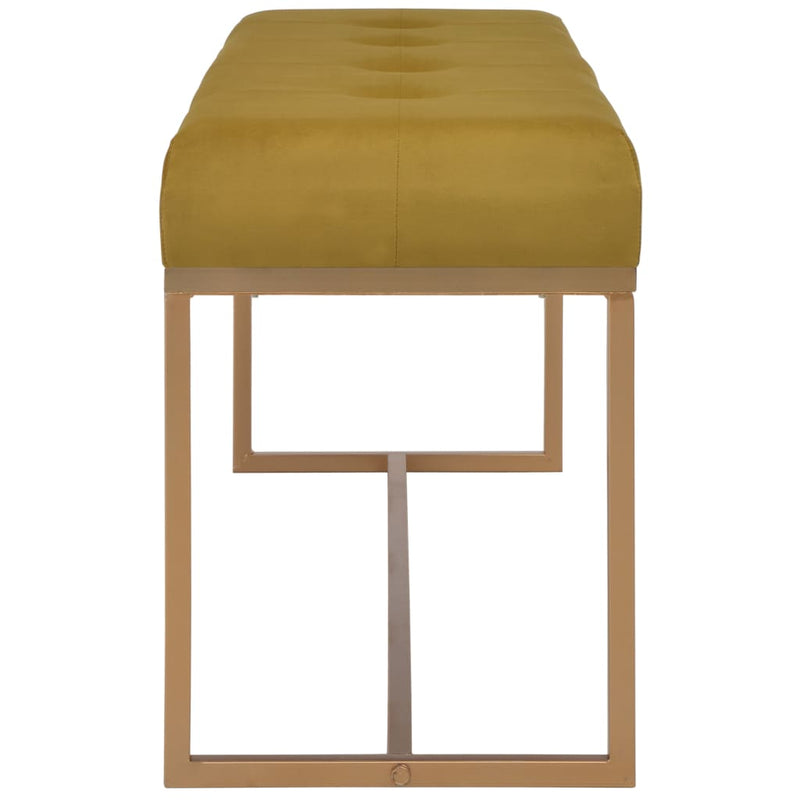 vidaXL Bench 80 cm Mustard Velvet