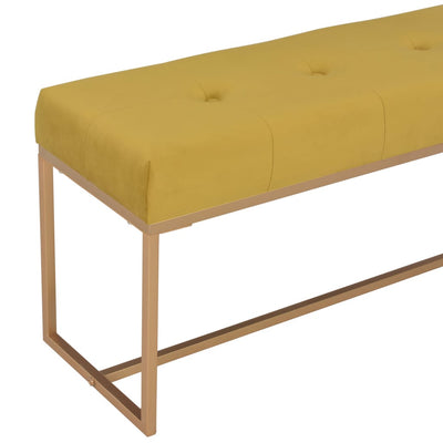 vidaXL Bench 80 cm Mustard Velvet