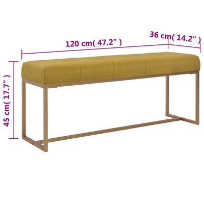 vidaXL Bench 80 cm Mustard Velvet