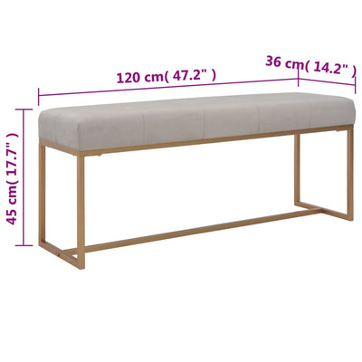 vidaXL Bench 80 cm Grey Velvet