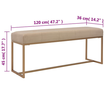 vidaXL Bench 80 cm Beige Velvet