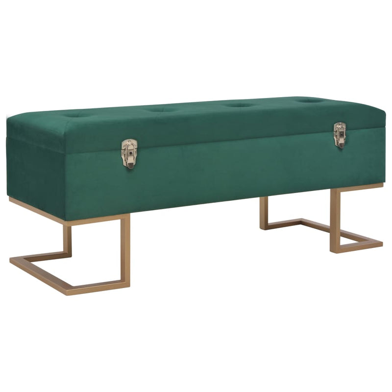 vidaXL Bench with Storage Compartment 105 cm Green Velvet