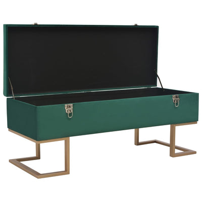 vidaXL Bench with Storage Compartment 105 cm Green Velvet