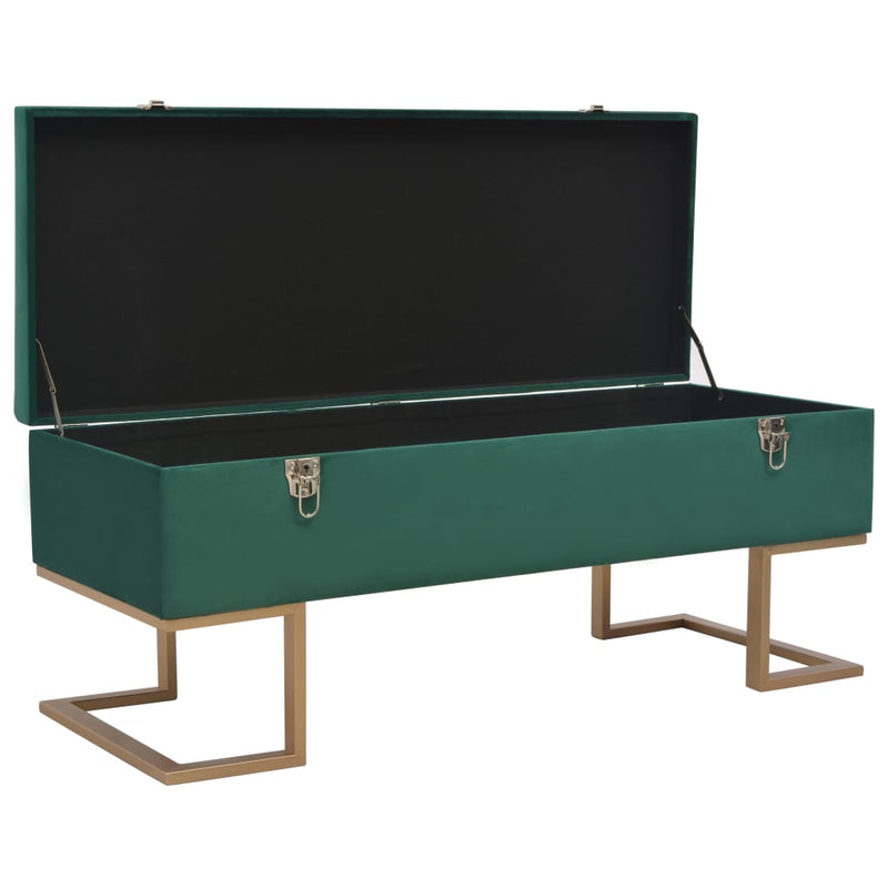 vidaXL Bench with Storage Compartment 105 cm Green Velvet