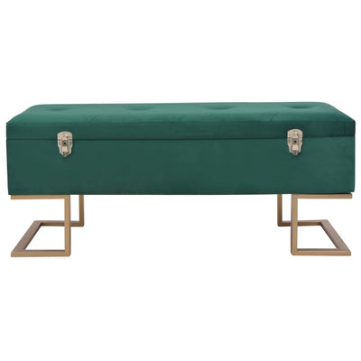 vidaXL Bench with Storage Compartment 105 cm Green Velvet