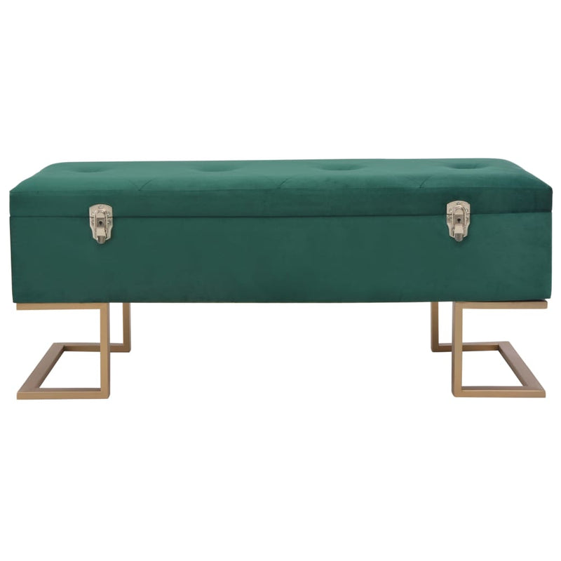 vidaXL Bench with Storage Compartment 105 cm Green Velvet
