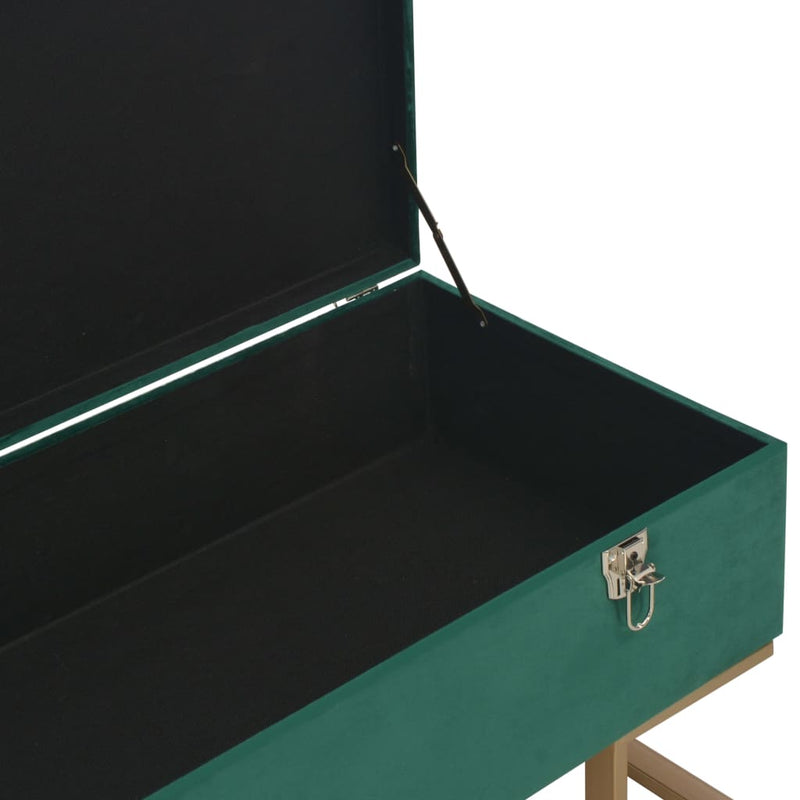 vidaXL Bench with Storage Compartment 105 cm Green Velvet