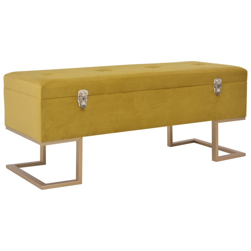 vidaXL Bench with Storage Compartment 105 cm Mustard Velvet
