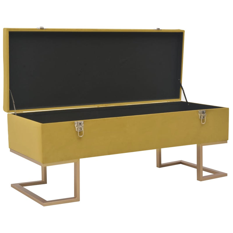 vidaXL Bench with Storage Compartment 105 cm Mustard Velvet