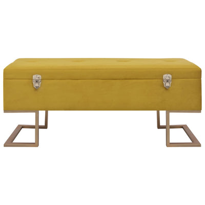 vidaXL Bench with Storage Compartment 105 cm Mustard Velvet