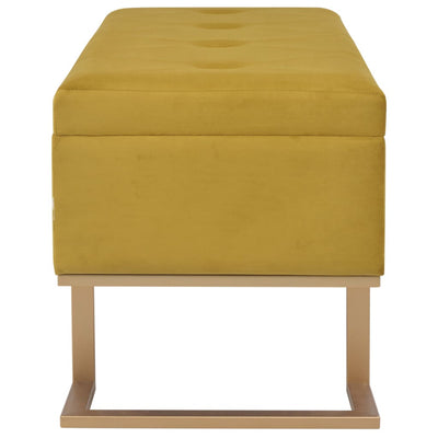 vidaXL Bench with Storage Compartment 105 cm Mustard Velvet