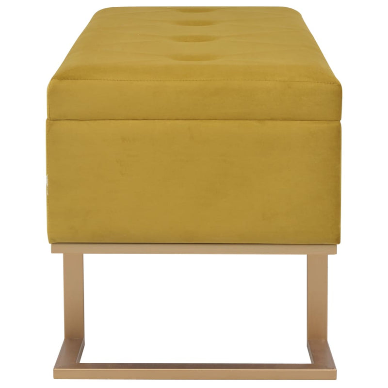 vidaXL Bench with Storage Compartment 105 cm Mustard Velvet