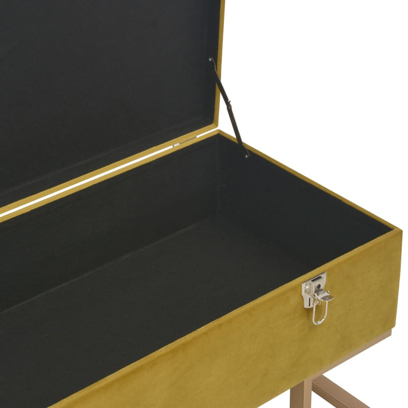 vidaXL Bench with Storage Compartment 105 cm Mustard Velvet