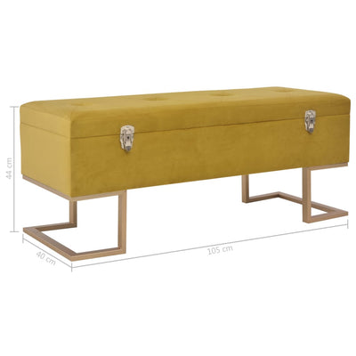 vidaXL Bench with Storage Compartment 105 cm Mustard Velvet