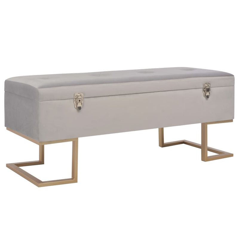 vidaXL Bench with Storage Compartment 105 cm Grey Velvet