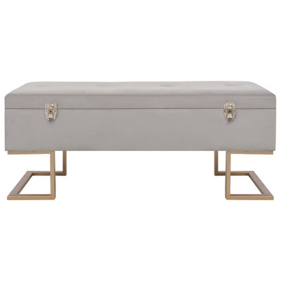 vidaXL Bench with Storage Compartment 105 cm Grey Velvet