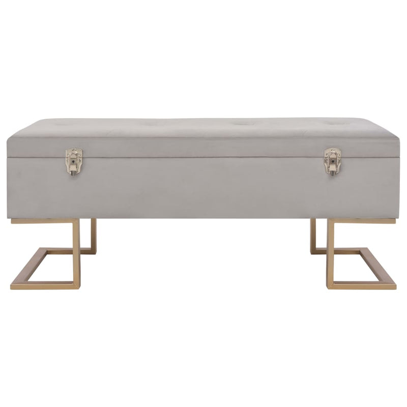vidaXL Bench with Storage Compartment 105 cm Grey Velvet