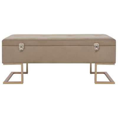 vidaXL Bench with Storage Compartment 105 cm Beige Velvet