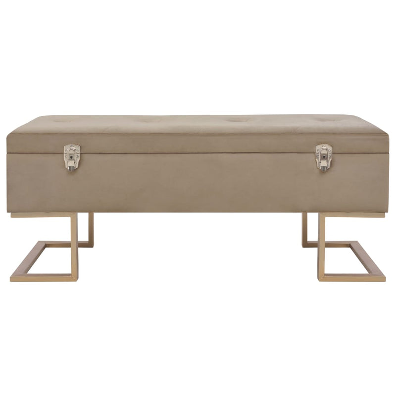 vidaXL Bench with Storage Compartment 105 cm Beige Velvet
