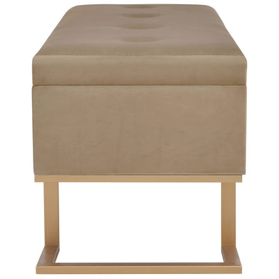 vidaXL Bench with Storage Compartment 105 cm Beige Velvet