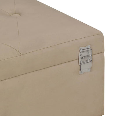 vidaXL Bench with Storage Compartment 105 cm Beige Velvet