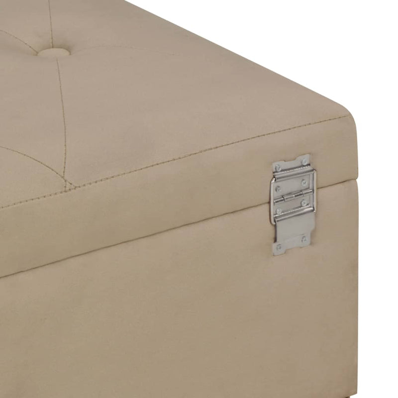 vidaXL Bench with Storage Compartment 105 cm Beige Velvet