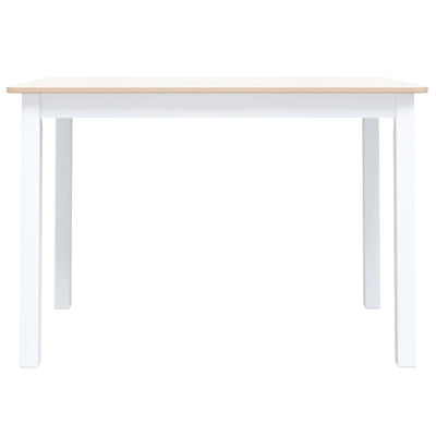 vidaXL Dining Table White and Brown 106 cm Solid Rubber Wood