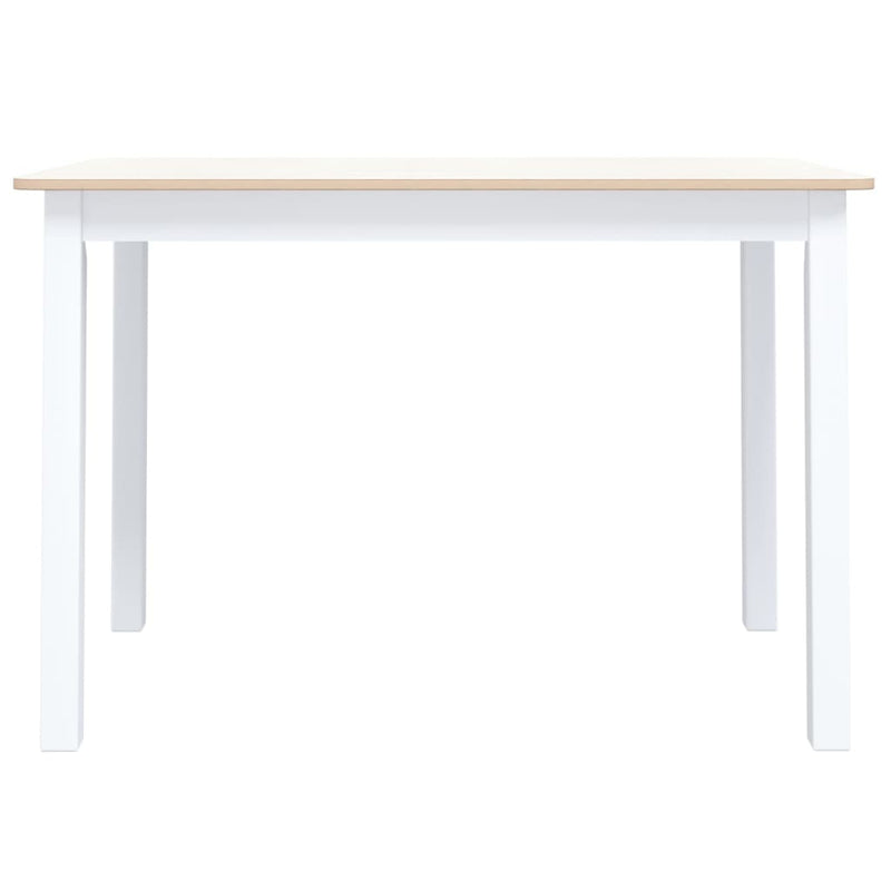vidaXL Dining Table White and Brown 106 cm Solid Rubber Wood