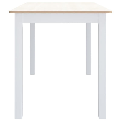 vidaXL Dining Table White and Brown 106 cm Solid Rubber Wood