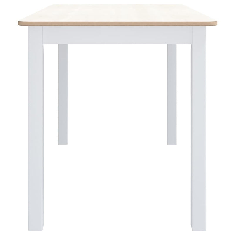 vidaXL Dining Table White and Brown 106 cm Solid Rubber Wood