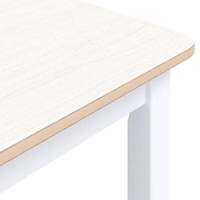 vidaXL Dining Table White and Brown 106 cm Solid Rubber Wood
