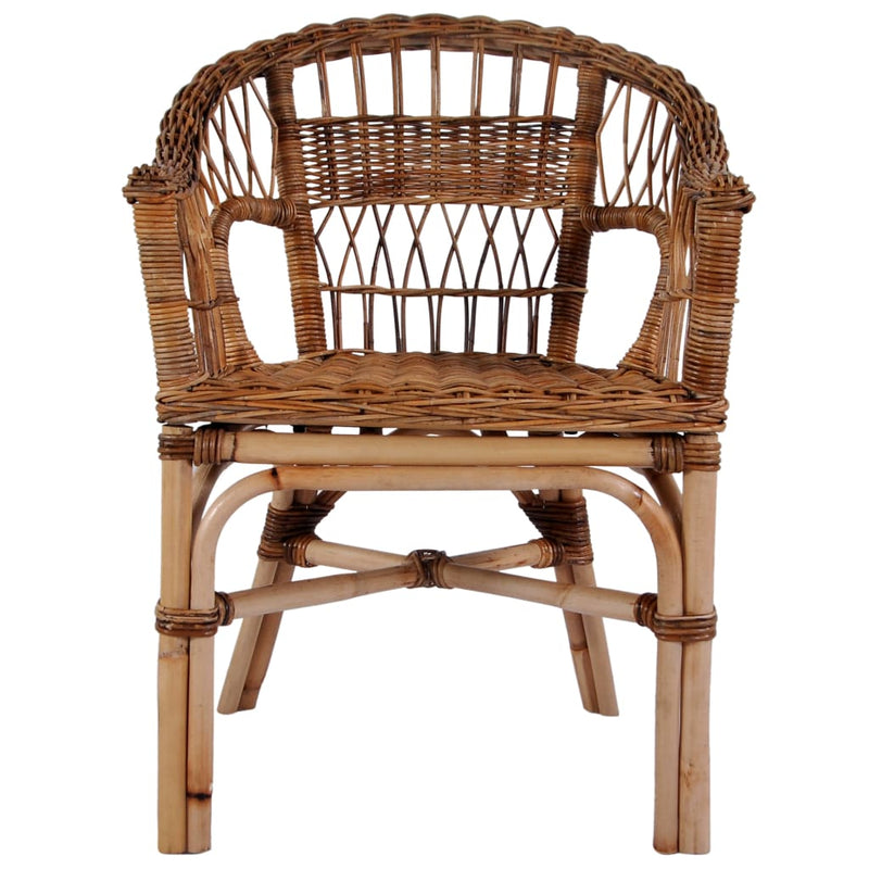 vidaXL Outdoor Chairs 2 pcs Natural Rattan Brown