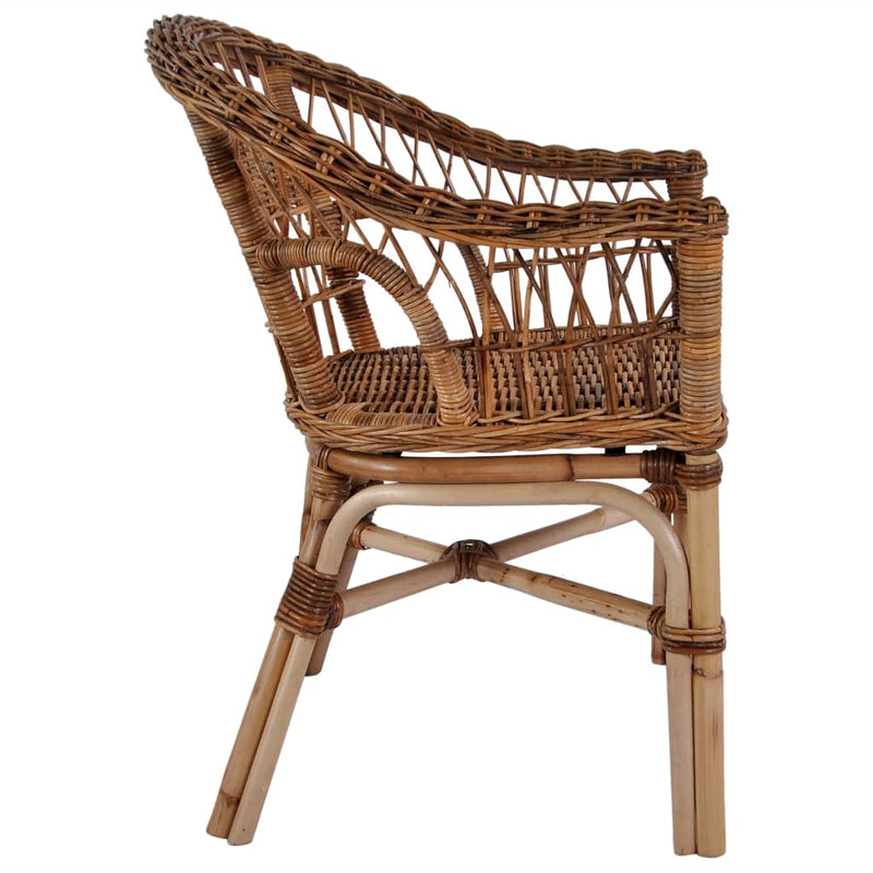 vidaXL Outdoor Chairs 6 pcs Natural Rattan Brown