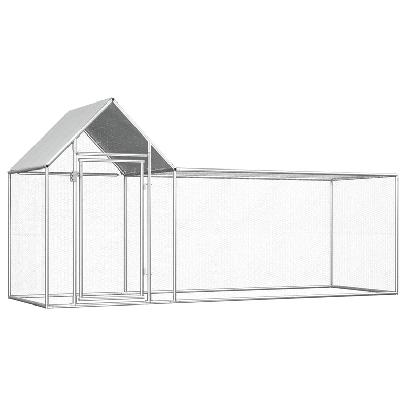 vidaXL Chicken Coop 2x1x1.5 m Galvanised Steel