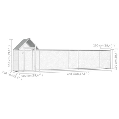 vidaXL Chicken Coop 2x1x1.5 m Galvanised Steel