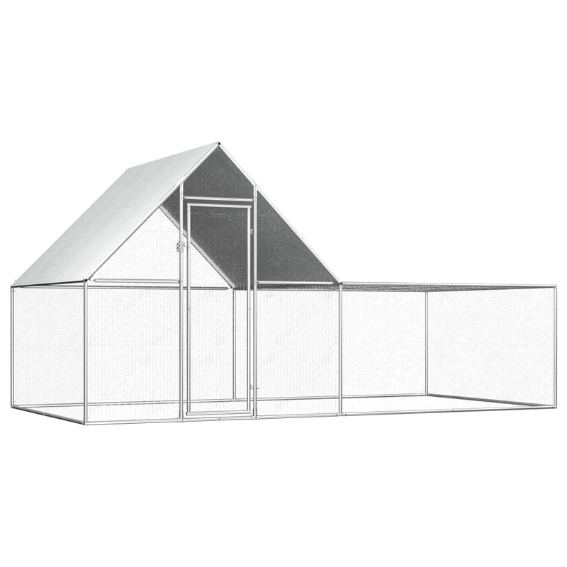 vidaXL Chicken Coop 2x1x1.5 m Galvanised Steel