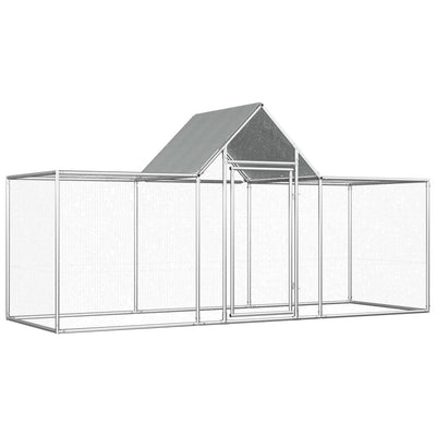 vidaXL Chicken Coop 2x1x1.5 m Galvanised Steel