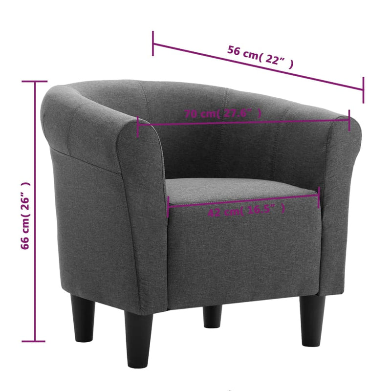 vidaXL Armchair Purple Fabric