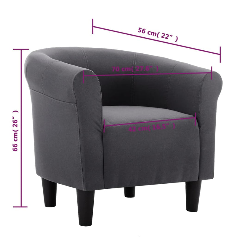 vidaXL Armchair Purple Fabric